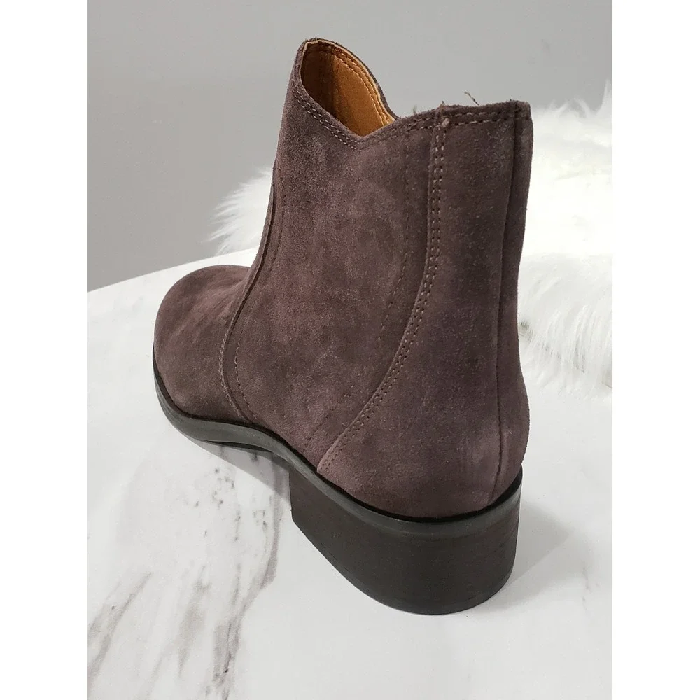 NEW NO BOX SIZE 8 Lucky Brand Pattrik Bootie suede ankle boots chocolate brown